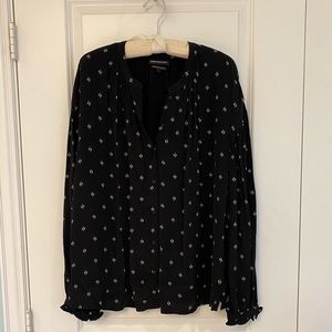 Something Navy black top with white dots